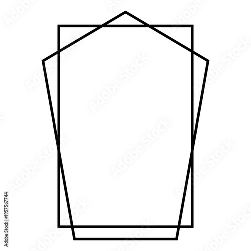 Pentagon and rectangle overlapping figures vinyl