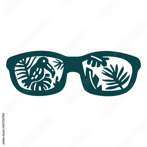 Toucan sunglasses flat design