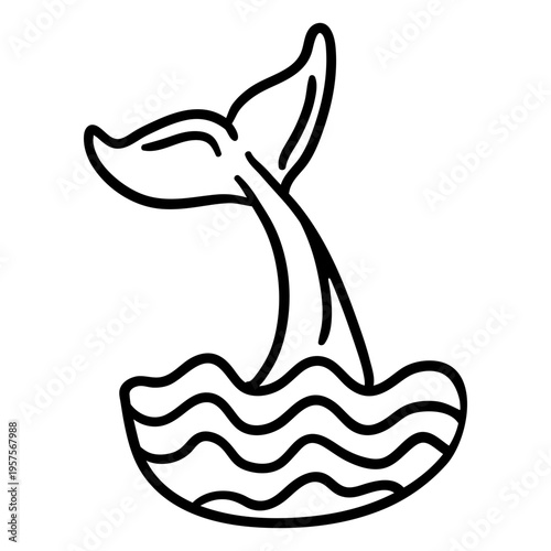 Whale tail slapping on water stroke