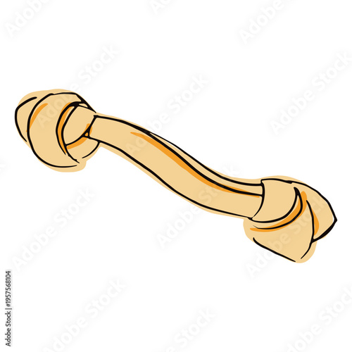 Colored bone dog chew toy doodle