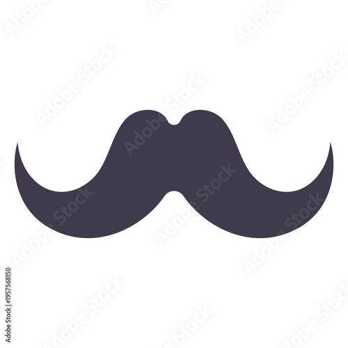 Curvy moustache silhouette