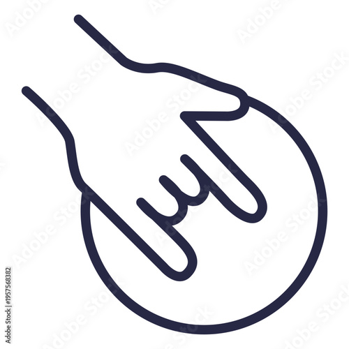 Hand grabbing bowling ball icon