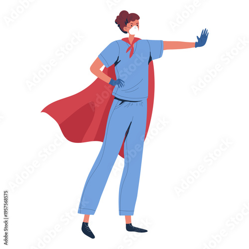 Nurse heroine with cape character