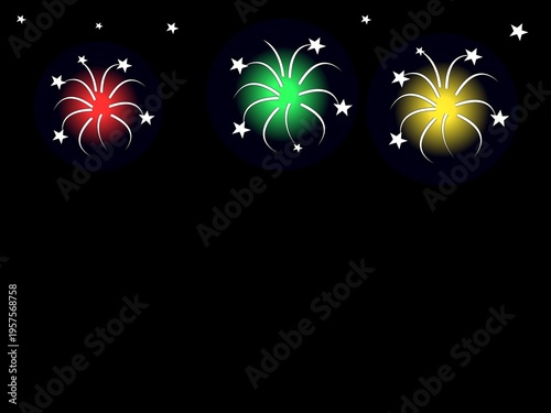 Illustrated design about fireworks in the night sky