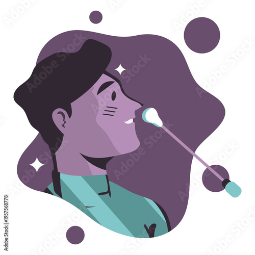 Swabbed covid 19 test illustration