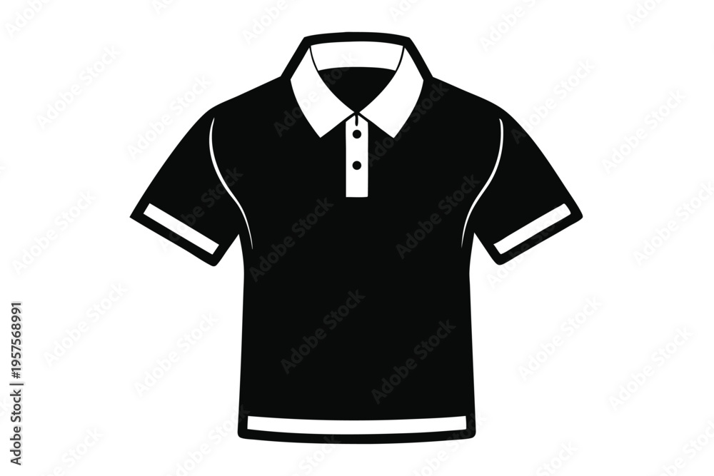 Naklejka premium polo shirt silhouette line art vector illustration