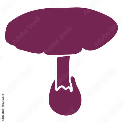 Russula mushroom silhouette