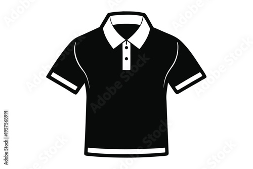 polo shirt silhouette line art vector illustration