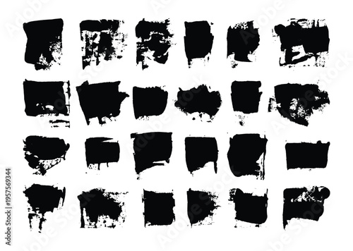 Collection of distressed black textures and grunge effects