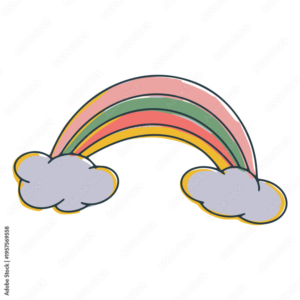 Fototapeta premium Pretty rainbow color-stroke