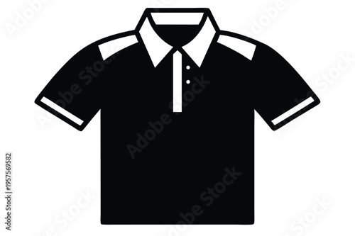 polo shirt silhouette line art vector illustration