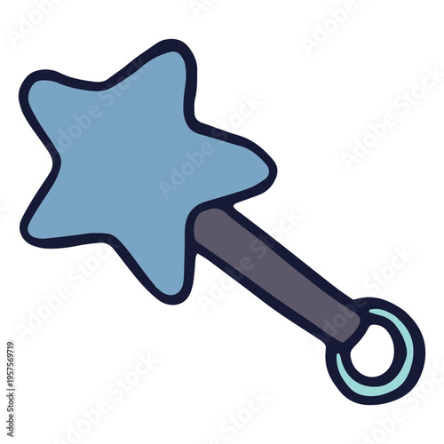 Star rattle toy flat