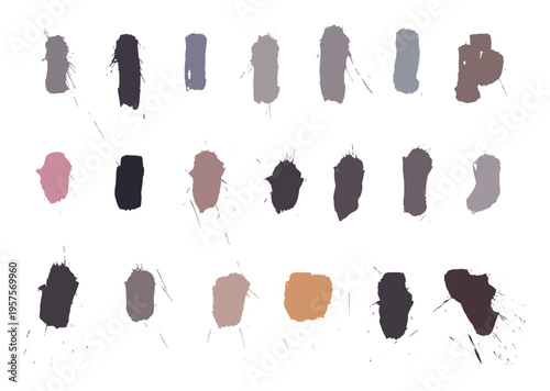 Collection of various cosmetic lipstick swatches in different colors