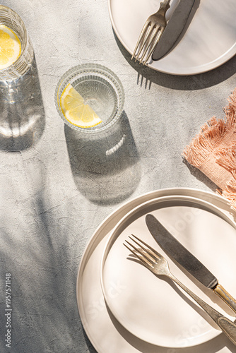 Photography Table setting  minimally, elegant and  romantic