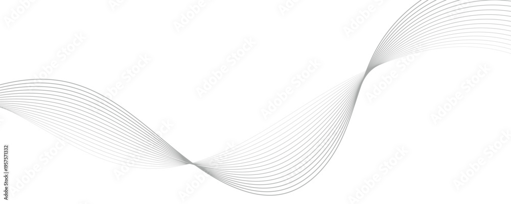 Fototapeta premium Abstract grey wavy lines vector illustration