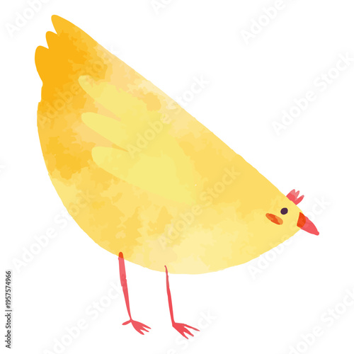 Cute chicken watercolor