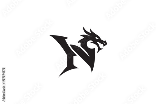 Dynamic logo design featuring a fierce dragon integrated with bold lettering