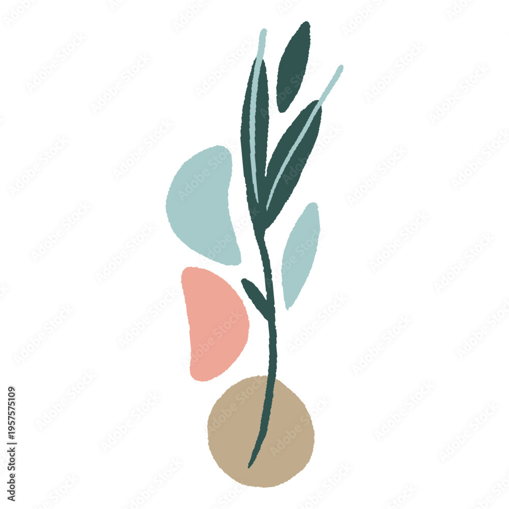 Obraz premium Organic abstract leaves flat