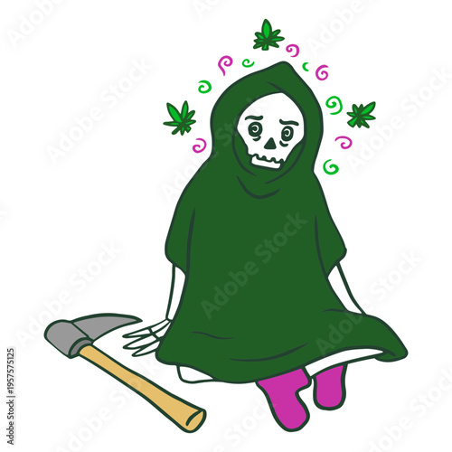 Grim reaper on weed character
