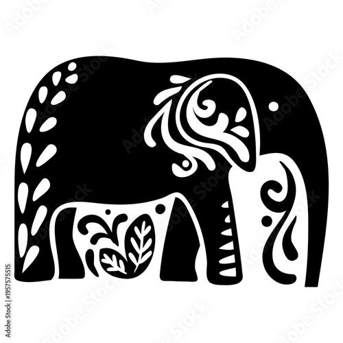 Sticker Swirly elephant cut-out