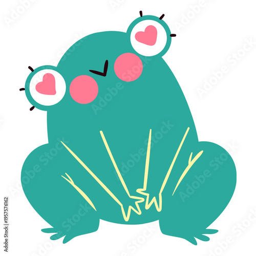 Loving frog character cute