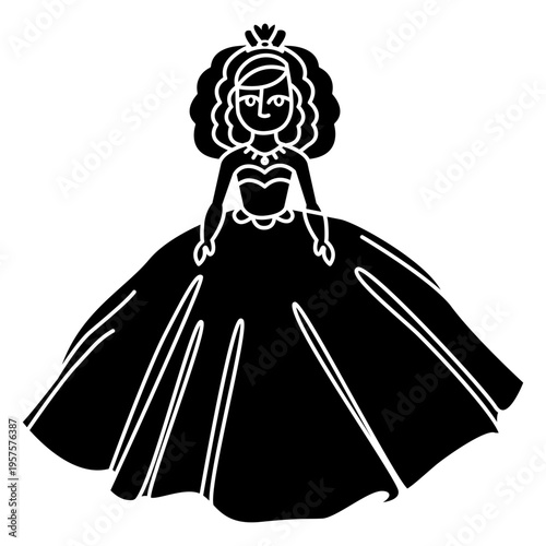 Hand drawn cut out dress lady