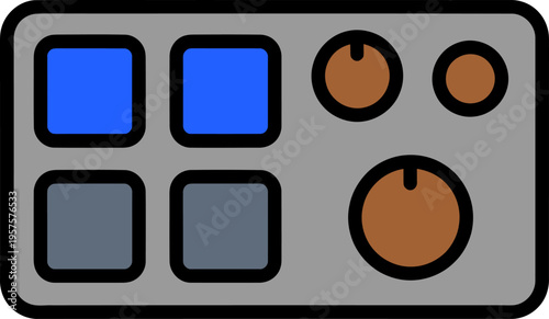 Control Panel Vector Illustration of Music Production Interface