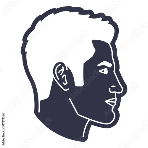 Short male haircut cut out