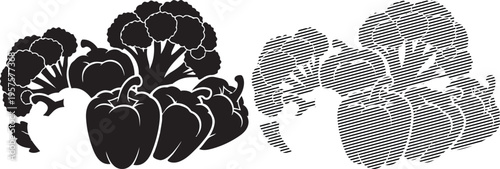 Contrasting artistic styles of floral and abstract cluster representations