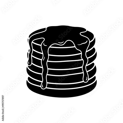 Stack of Pancakes with Syrup: A silhouette of a stack of fluffy pancakes, generously drizzled with syrup, creates a tempting image for food lovers.
