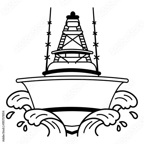 Front boat yatch transport drawing