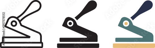 Set Of Three Hole Punch Icons