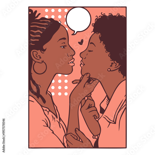 Lesbian couple comic pannel