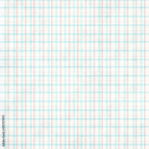 Soft pastel plaid with light blue, pink, and green stripes, gentle textured background, perfect for baby themes, fabric prints, stationery, and delicate design projects.