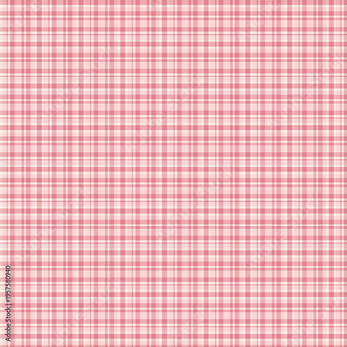 Soft pink plaid with delicate intersecting lines and smooth texture, feminine and elegant design, ideal for backgrounds, textiles, and branding.
