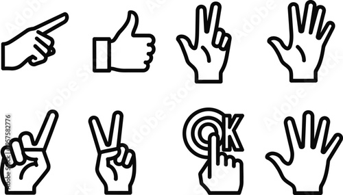 Hand gestures and signs in american sign language