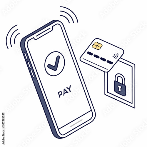 Mobile phone with payment card and secure lock