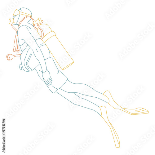 Simple scuba dive man