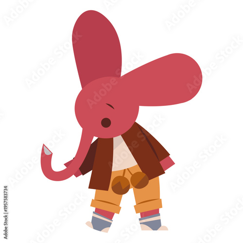 Cute winter elephant character