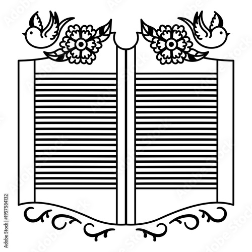 Wild west floral doors filled stroke