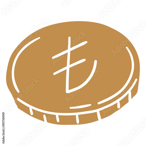Lira currency coin cut out
