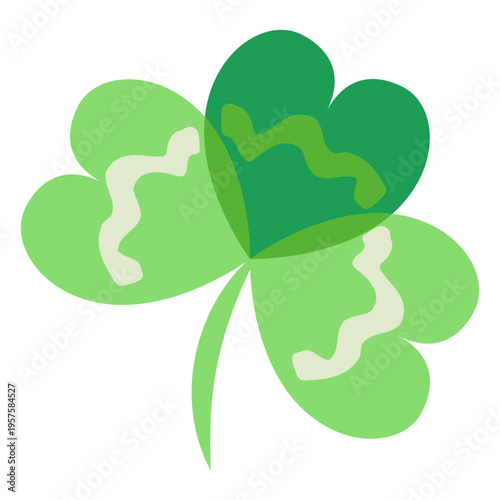 Three leaves clover flat st patricks