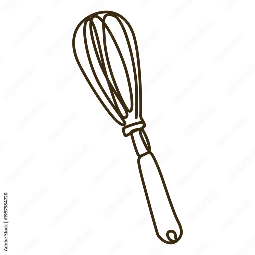 Fototapeta premium Continuous line whisk