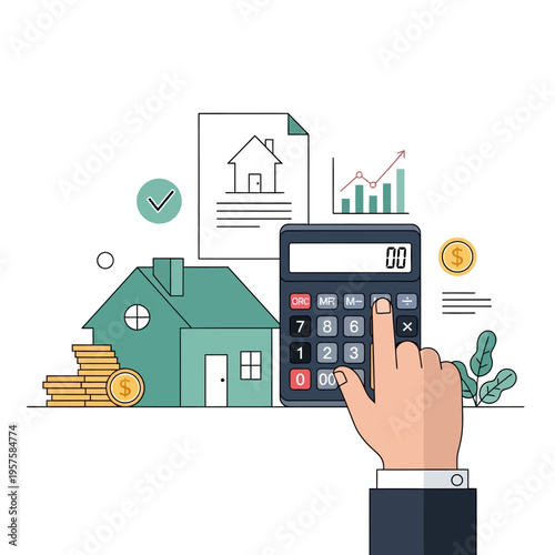 Real Estate Investment Calculator: Home Buying, Finance, and Growth Concept