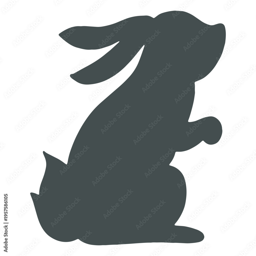 Fototapeta premium Bunny silhouette sit