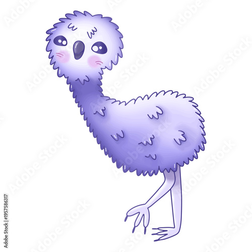 Australian emu kawaii animal