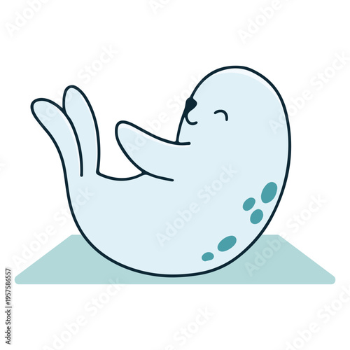 Seal yoga meditation animal character