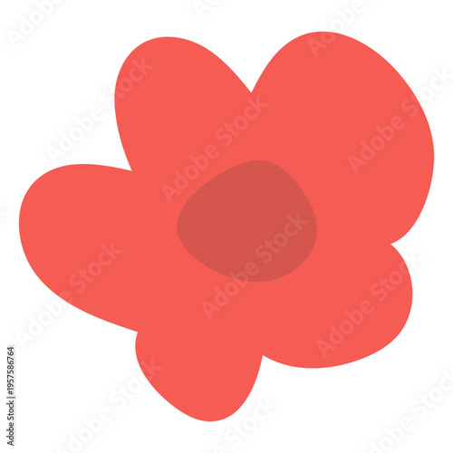 Cute flat red flower
