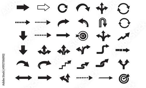 Modern Arrow Icons Collection Direction Symbols Minimal Vector Arrow Set