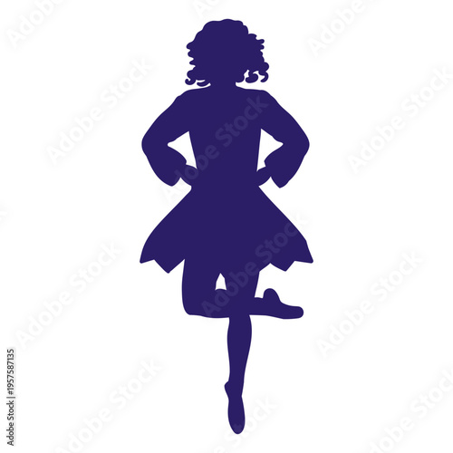 Dance step silhouette woman